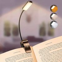 Lampe de lecture LED pliable portable avec boîtier en plastique, lumière blanche pour la chambre à coucher - Lampe de nuit pour tablette/bureau
