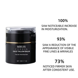 Crème <span class=keywords><strong>Visage</strong></span> Hydratante au Suif de Bœuf pour Hommes au Beurre de Karité, Camomille, Champignon, Extraits de Romarin - Product Image 3