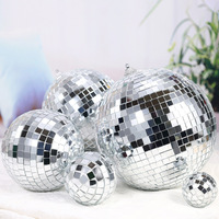 Boule disco réfléchissante en mousse et verre, faite à la main, haute qualité, 10cm, 20cm, 30cm, rouge, noir, argent, or rose, fournitures de fête