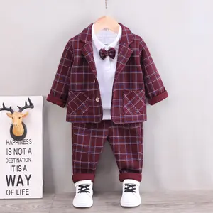 Setelan Formal untuk Bayi Laki-laki Kostum Anak Laki-laki Setelan Satu Baris Blazer Anak Laki-laki Setelan Set Pakaian Pernikahan Resmi Pakaian Anak-anak