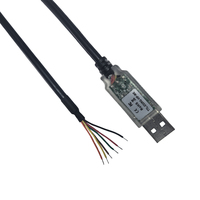 Feanteek Original FT232RQ Puce TTL-232RG-VIP-WE 1.8M PVC Noir Câble 24AWG Cuivre Conducteur TTL vers USB Uart Câble