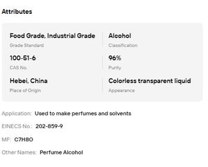 Alcohol Perfumado SDA-40B de Grado Alimenticio al por Mayor, 96% de Pureza, Incoloro, Inodoro, Solvente para la Formulación de Fragancias Premium - Product Image 6