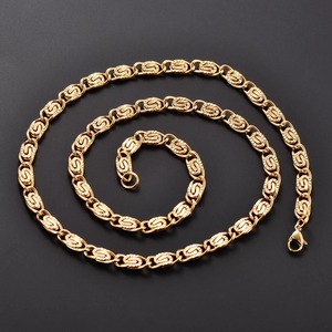 Collier en acier inoxydable chic 4/5/6 mm, maillons embossés, chaîne de cou style trombone pour femmes et hommes, couleur or, collier ras du cou, bijoux en métal - Product Image 6