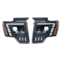 Untuk Ford F150 2009-2014 XL XLT SVT Raptor Lampu Depan Proyektor LED Bi Xenon DRL Sequential Flowing Upgrade Lampu Depan Truk