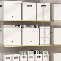 Étagère empilable de style japonais avec couvercle, boîte de rangement à angle droit, grand organisateur de placard domestique, boîte en plastique pour collations