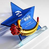 Trophée étoile en cristal personnalisé gravé, écologique, poli, style sportif, médailles avec impression UV, plaque en cristal personnalisée, coffret cadeau