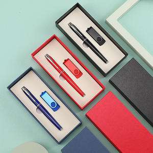 Роскошный <span class=keywords><strong>2</strong></span> в 1 Usb флэш-накопитель + металлическая ручка с прочной коробкой на заказ логотип рекламный бизнес корпоративный подарочный набор стационарный подарочный набор - Product Image 2