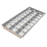 Lampe de calandre fluorescente T5/T8 à haut rendement 60*120cm 2ftx4ft réflecteur en aluminium à persienne 3x36w 3x40w luminaire de calandre encastré