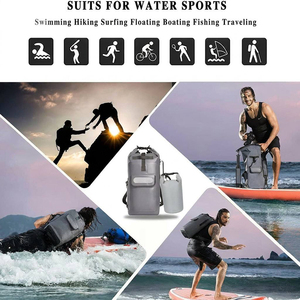 Mochila Impermeable Seca de 3 Capas con Panel Trasero de Descompresión, Bolsa Enrollable con Bolsillo Frontal Reflectante y Cierre Lateral para Surf y SUP - Product Image 6
