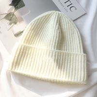 Bonnet d'hiver en acrylique tricoté à revers côtelé, chaud, personnalisable avec logo brodé, vente en gros pour fabricants