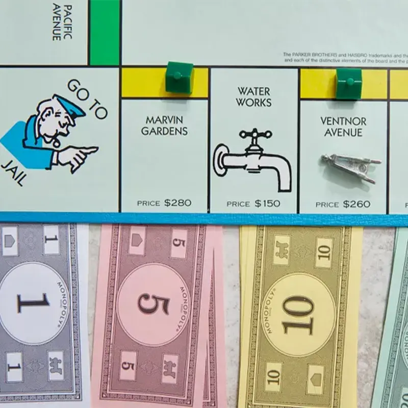 Individuelles Großhandel Erwachsenen-Monopoli-Spiel der Karten Familie Freund Party Brett-Spiel Papierspiel Druck
