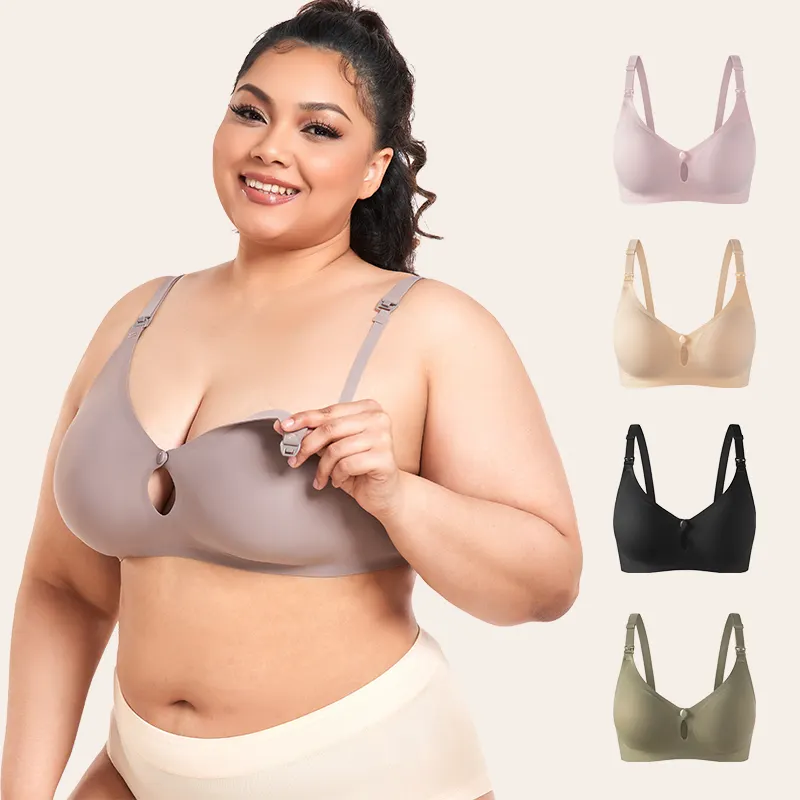 Vente en gros de soutien-gorge de maternité et d'allaitement pour femmes avec bande de gelée ouverte sur le devant