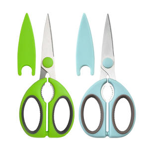 กรรไกรครัวสแตนเลสสีเขียวสำหรับงานหนักอเนกประสงค์สำหรับการตัดเนื้ออาหารทะเลบาร์บีคิว - Product Image 5