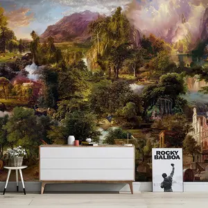 European Landscape And Woods Retro Oil Painting Living Room Tv Background Wall Wallpaper Bedroom Mural Seamless Wall Covering