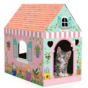 Arbre à chat classique en carton ondulé écologique de qualité supérieure, confort amélioré, griffoir pour chat, emballé en carton, universel pour chat - Product Image 1