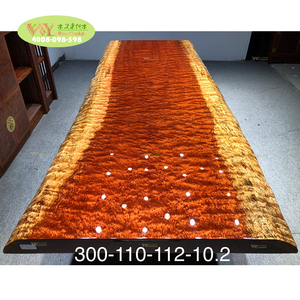 Plateau de table en bois massif <span class=keywords><strong>Bubinga</strong></span> à bords naturels, motif ondulé, pour usage commercial - Product Image 4