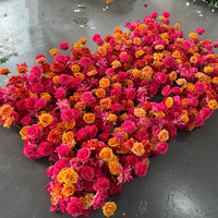 HP003 Groothandel Kunstmatige Bruidsloper Rozen Bloemen Loper Oranje Bloemen Loper Zijden Bloemen Tafelloper voor Bruidsdecoratie