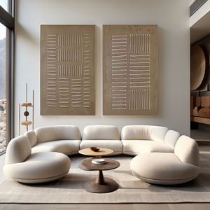 Peinture texturée Wabi-Sabi peinte à la main sur toile, décoration murale pour villa de luxe, décoration intérieure minimaliste - Product Image 3