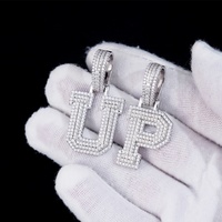 Collier Lettres A-Z Étincelantes Style Hip Hop en Argent 925 avec Moissanite VVS D Certifiée GRA – Bijoux Fantaisie