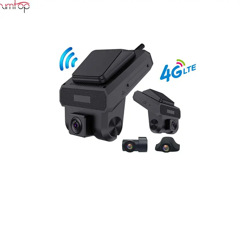 4g câmera de ré 3 câmeras, gravador de vídeo de carro, vigilância fhd 1080p, visão noturna, 24 horas, monitoramento remoto, wi-fi, hotspot