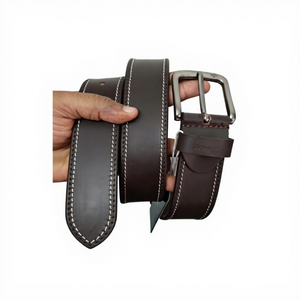 BS INTERNATIONAL Men's Genuine Cow Hide Leather Eco-Friendly Comfortable Vintage Style Casual Belt Steel Buckle (Solid) 38 CM - Product Image 5
