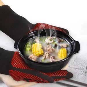 Printed <b>Silicone</b> Gel Heat Resistant and Fireproof Non-Slip BBQ <b>Oven</b> Safety <b>Gloves</b> - Product Image 3