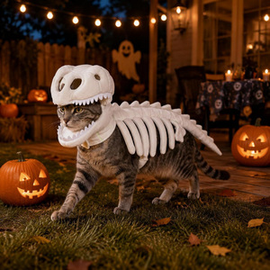 Costume <span class=keywords><strong>di</strong></span> Halloween per Animali Domestici Furrivo, Scheletro <span class=keywords><strong>di</strong></span> Dinosauro 3D in Peluche, Outfit T-Rex per Gatti e <span class=keywords><strong>Cani</strong></span>, Morbido Cotone PP, Regalo Personale - Product Image 2