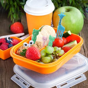 Juego de mini tenedores de plástico duradero para comida, conjunto de tenedor de fruta con dibujos animados - Product Image 5