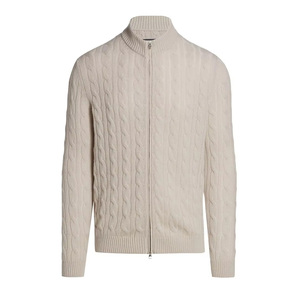 Pull en cachemire à col zippé en tricot torsadé pour <span class=keywords><strong>homme</strong></span>, sur mesure OEM ODM, tricot pour <span class=keywords><strong>homme</strong></span>, cardigan en cachemire - Product Image 5
