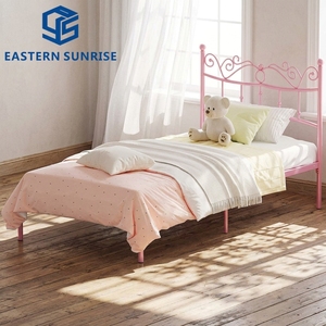 <span class=keywords><strong>Lit</strong></span> simple en métal de style princesse antique, design élégant et couleur rose, pour filles et enfants, avec un toucher enfantin - Product Image 1