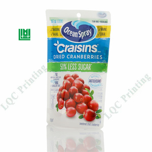 Plastic edible pet snack food frozen packaging bag package cereal with zipper