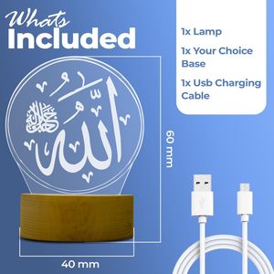 Alá barato 3D ilusión lámpara de noche Islam mesita de noche Muhammad lámparas de mesa modernas Visual acrílico decorativo Led luces de noche - Product Image 2