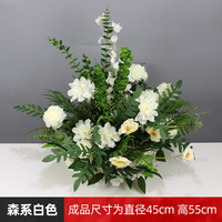 Décoration de mariage, centre de table, boule florale bleu poussière, arrangement de fleurs, bouquet