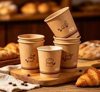 Gobelets en papier écologiques à paroi simple, personnalisables avec logo, jetables pour boissons chaudes et eau minérale, pour usage en café et restaurant.