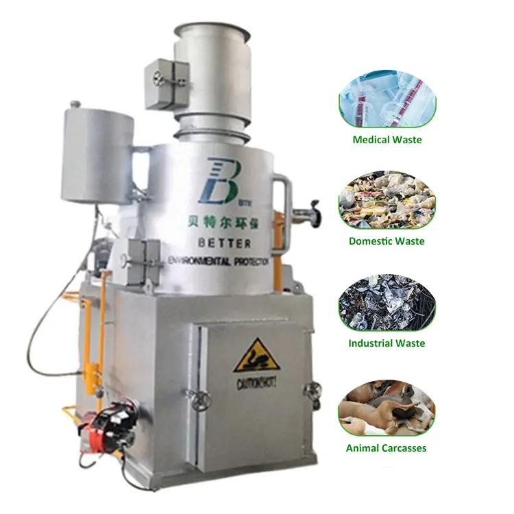 Incinerador de residuos de cocina Incinerador líquidos de residuos sólidos municipales Incinerador de residuos de plantas