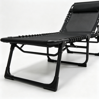 Chaises pliantes de plage et de piscine décontractées d'extérieur avec impression de logo personnalisé, cadre métallique durable multifonctionnel, respirant, triple pliage, inclinable