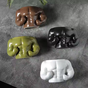 Taza de Cerámica Personalizada con Diseño 3D de Músculos Abdominales, Estilo Clásico, para Café, con Pequeña Maceta de Porcelana, Ideal para Fiestas y Jardinería - Product Image 3