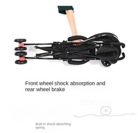 Poussette bébé portable à 4 roues, cadre en acier inoxydable, légère, pliable, amortisseur, frein, charge lourde, grande capacité