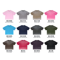 T-shirt ample vintage pour homme à manches courtes, coupe carrée, avec délavage style américain et détails usés.