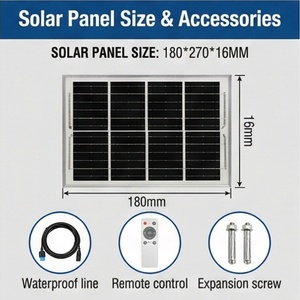 100W Solar Street <b>Light</b> 5000mAh Rechargeable Battery Dusk to Dawn Remote Control Security <b>Light</b> for Yard & Garden - Product Image 6