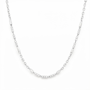 Radiant Unisex Shiny <b>White</b> Pt950 Fine Link Cable Necklace For Daily Occasion Minimalist Premium Platinum Jewelry - Product Image 2