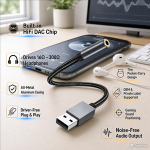 Adaptador de Audio HiFi USB a 3.5mm Portátil, Tarjeta de Sonido Externa CX31993 DAC 130dB SNR para Computadora, Suministro de Fábrica OEM - Product Image 1