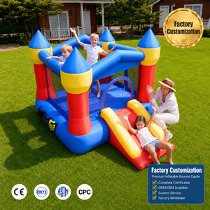 Vente en gros de châteaux gonflables avec toboggan en tissu Oxford pour jardin, Brincolines Inflables Para Fiesta, Huepfburg cousu, certifié ASTM EN71 - Product Image 1