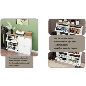 <b>Shoe</b> Storage <b>Cabinet</b> With 4 Flip Drawers Freestanding Organizer Adjustable Shelf <b>Entryway</b> <b>Shoe</b> <b>Cabinet</b> - Product Image 4