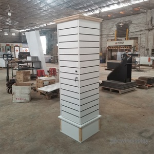 Phụ Kiện Trang Trí Cửa Hàng Bán Lẻ Phong Cách Nhà Máy Giá Trưng Bày Xoay Bốn Mặt Hình Khối Bằng MDF - Product Image 4