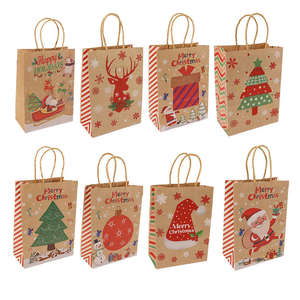 Logo personnalisé direct usine Sacs de cadeau de Noël en papier kraft recyclable écologique et résistant pour la promotion en stock - Product Image 2