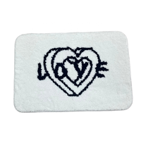 Design personnalisé antidérapant tufté motif jacquard tapis de bain en microfibre lavable en machine tapis géométrique alphabet pour la maison salle de bain