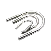 Boulons en U à double filetage M6-M16 en acier inoxydable 304 forgé à froid, colliers de serrage pour tuyaux, fixations pour support de plomberie marine