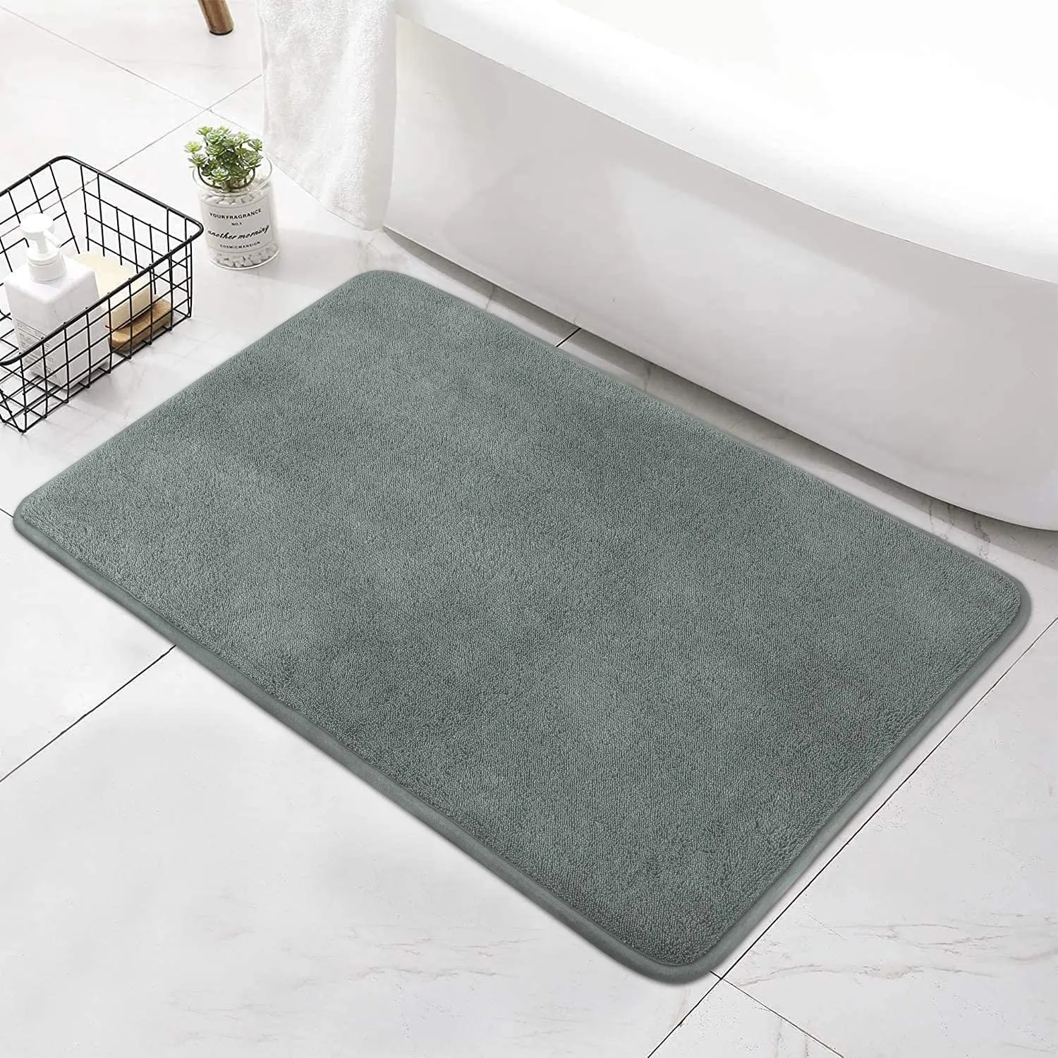 Custom Memory Foam Door Mat Bathroom Mat Carpet Non Slip Soft Microfiber Plush Absorbent Floorcloth Indoor Outdoor Grey Bath Mat