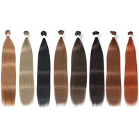 Extensiones de cabello sintético, gran oferta, fibra Premium de 24 pulgadas, mechones de cabello liso de hueso de Color, superventas en Rusia